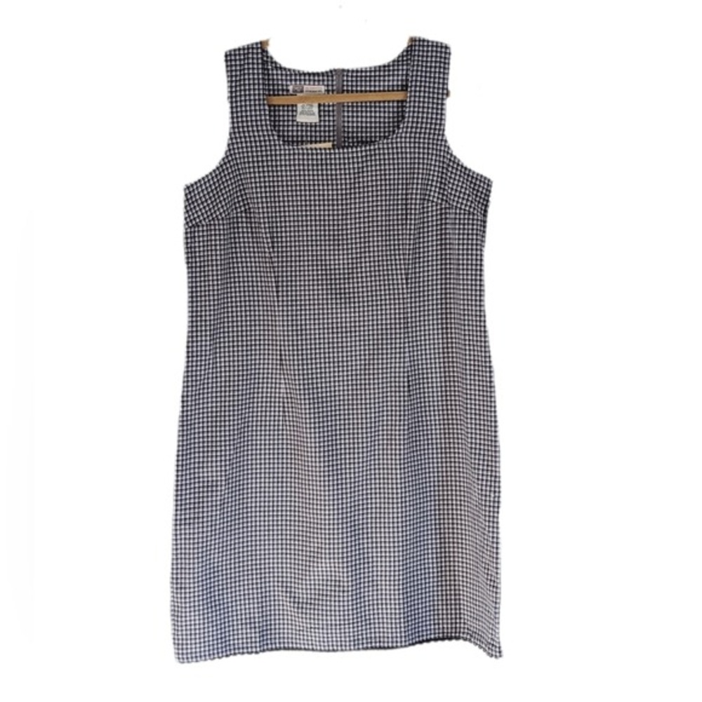 Faded Glory Vintage Y2K ASO Rachel Green Friends Gingham Cotton Shift Midi Dress